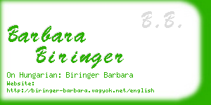 barbara biringer business card